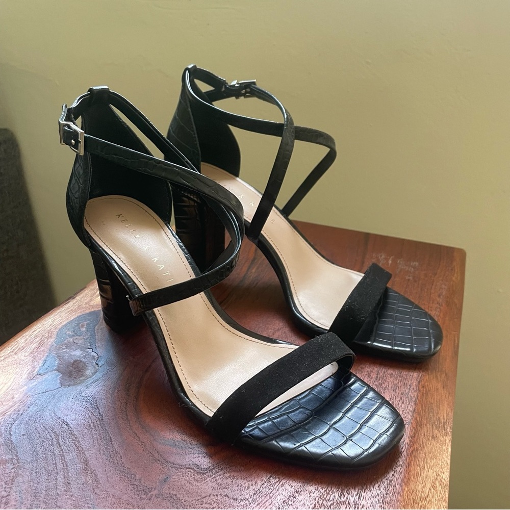 Kelly & Katie Black Chunky Heels
